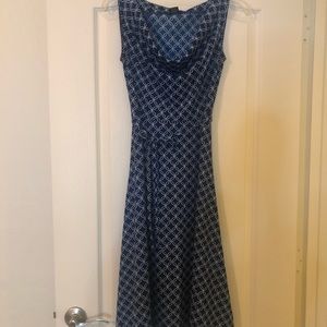 Navy blue and white dress